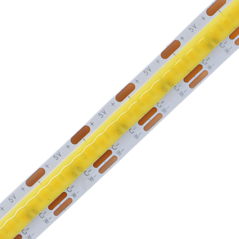 0.5M Dual White LED Strip, 640LEDs/m, 10mm Width, 5V, 5W+5W, 12.5mm Cut, 2700K-6500K Tunable, CRI90 001 Enlarged Image