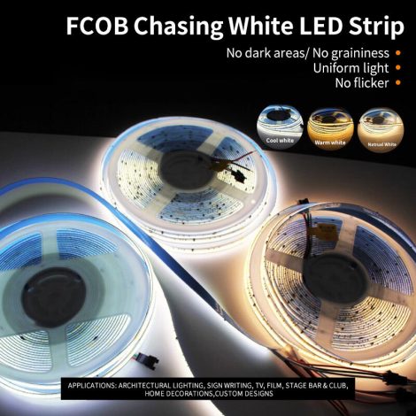 0.5M Dual White WS2811 LED Strip, 576LEDs/m, 10mm Width, 24V, 10W+10W, 41.66mm Cut, Tunable White 002 Enlarged Image