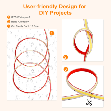 296D Professional LED Strip 220V 4000K - Neutral White, 80CRI 006 Enlarged Image