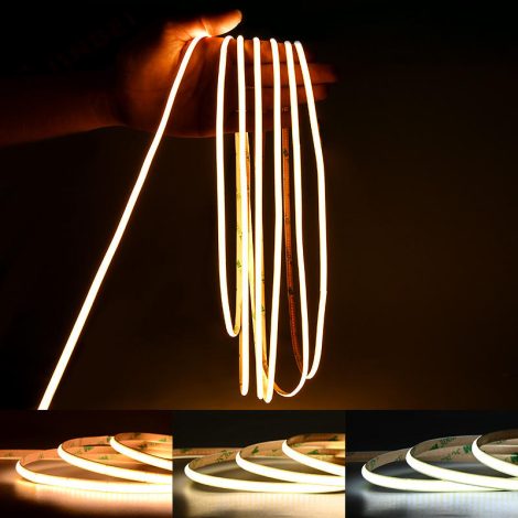 0.5M 384LEDs/m 3mm LED Strip, 7W/M, 24V, 41.66mm Cut, 3000K Warm White, CRI90 004 Enlarged Image