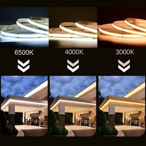 12V Solderless 320D Seamless COB LED Strip | 6.6mm Al PCB | 4000K RA90 7W/M 200M/Reel 006 Enlarged Image